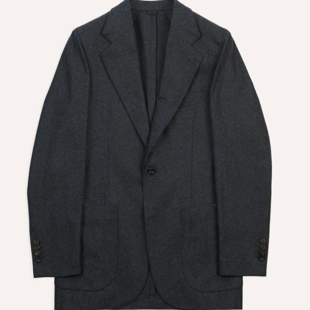 Drake's - Grey Wool Flannel Tailored Jacket - Size 46 (IT)
